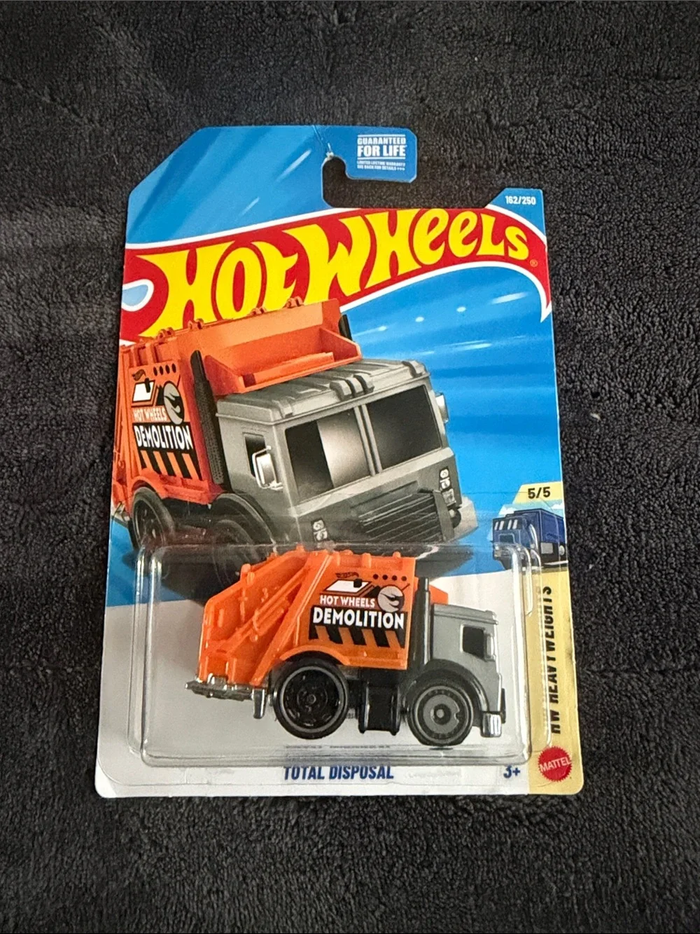 Hot Wheels treasure hunt Total Disposal garbage  Truck Orange & Gray Toy Vehicle